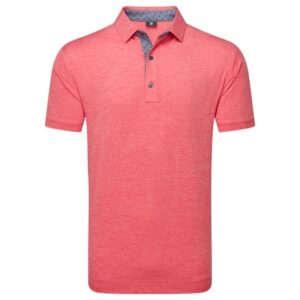 Footjoy 25 Heather Lisle With Trim Polo - Hibiscus Heather