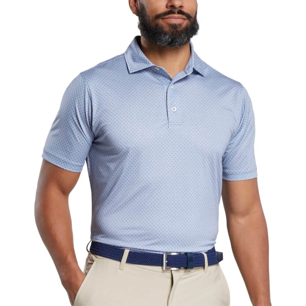 Footjoy 25 Loop Print Polo - White / Flint - Image 2