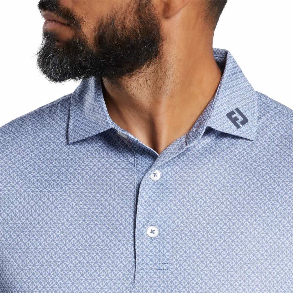 Footjoy 25 Loop Print Polo - White / Flint - Image 4