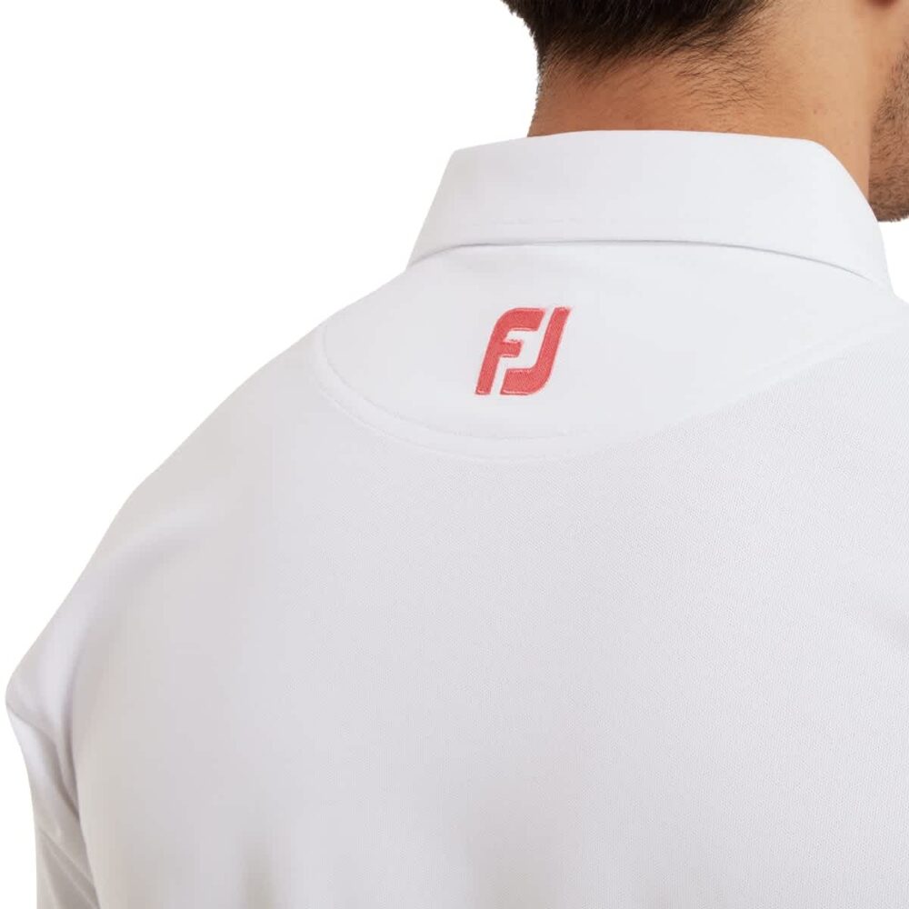 Footjoy 25 Double Chest Band Stretch Pique Polo - White - Image 5