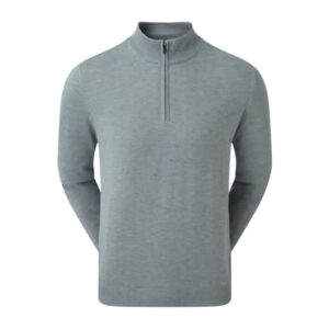 FootJoy Wool Blend 1/2 Zip Lined Pullover  - Heather Grey