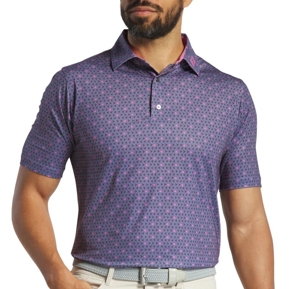 Footjoy 25 Flying Wasp Polo - Purple Dusk / Black / Pink - Image 2