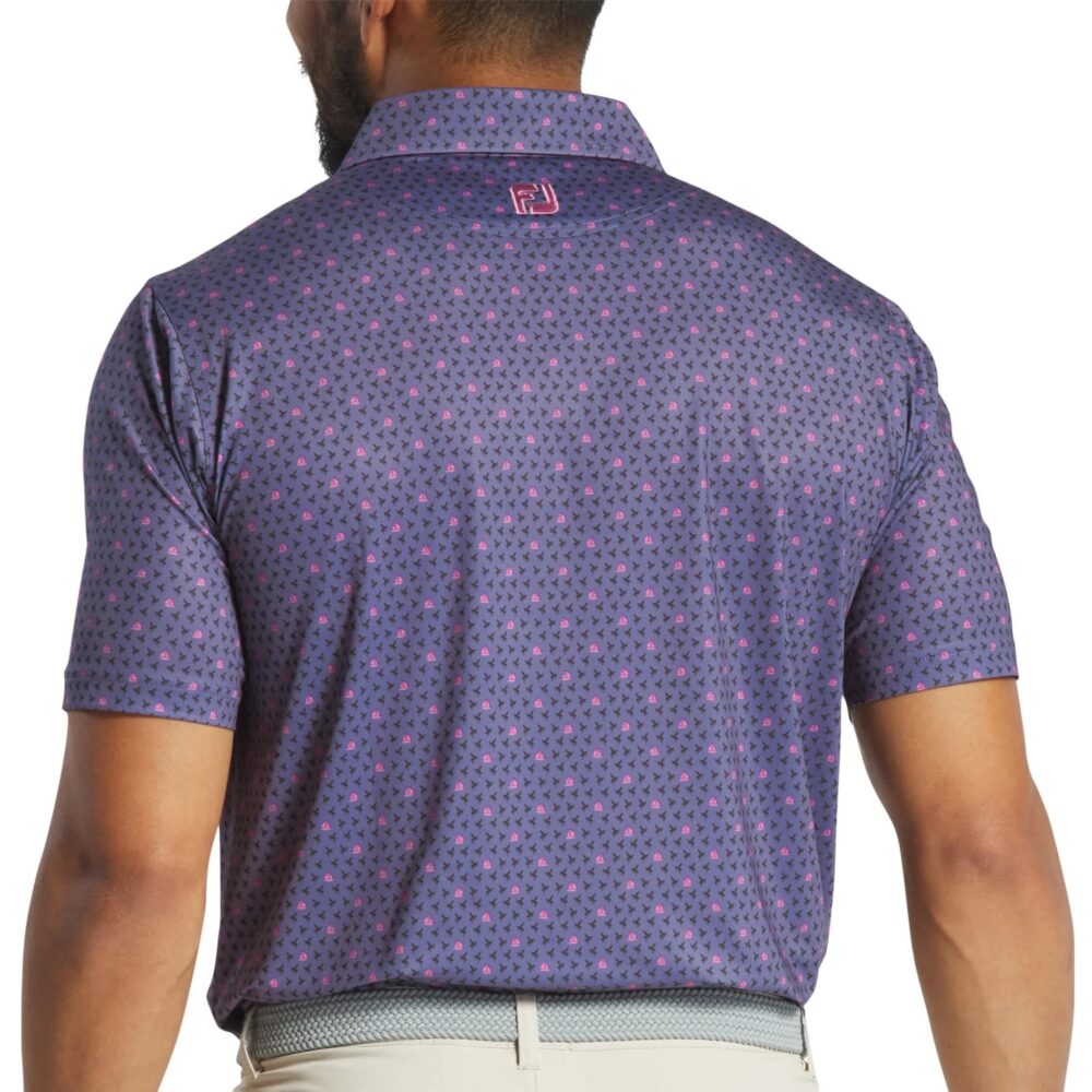 Footjoy 25 Flying Wasp Polo - Purple Dusk / Black / Pink - Image 3