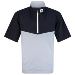 FootJoy 22 HydroLite Short Sleeve Rain Shirt - Black/Grey