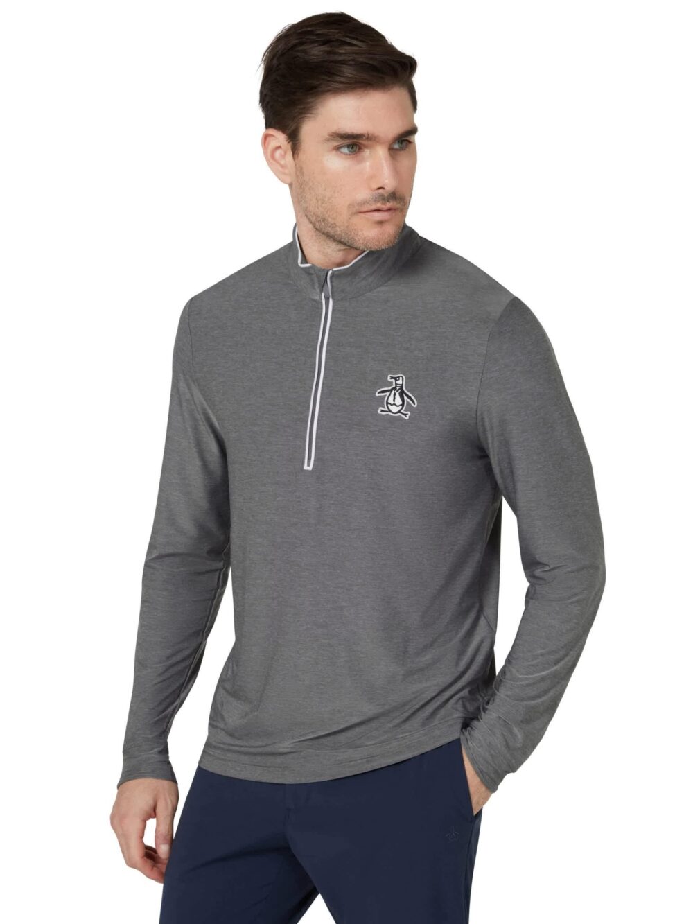 Original Penguin Performance Earl 1/4 Zip Pullover - Quiet Shade Heather - Image 2