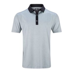 Footjoy 25 Lisle Microflower Polo - Grey / Black