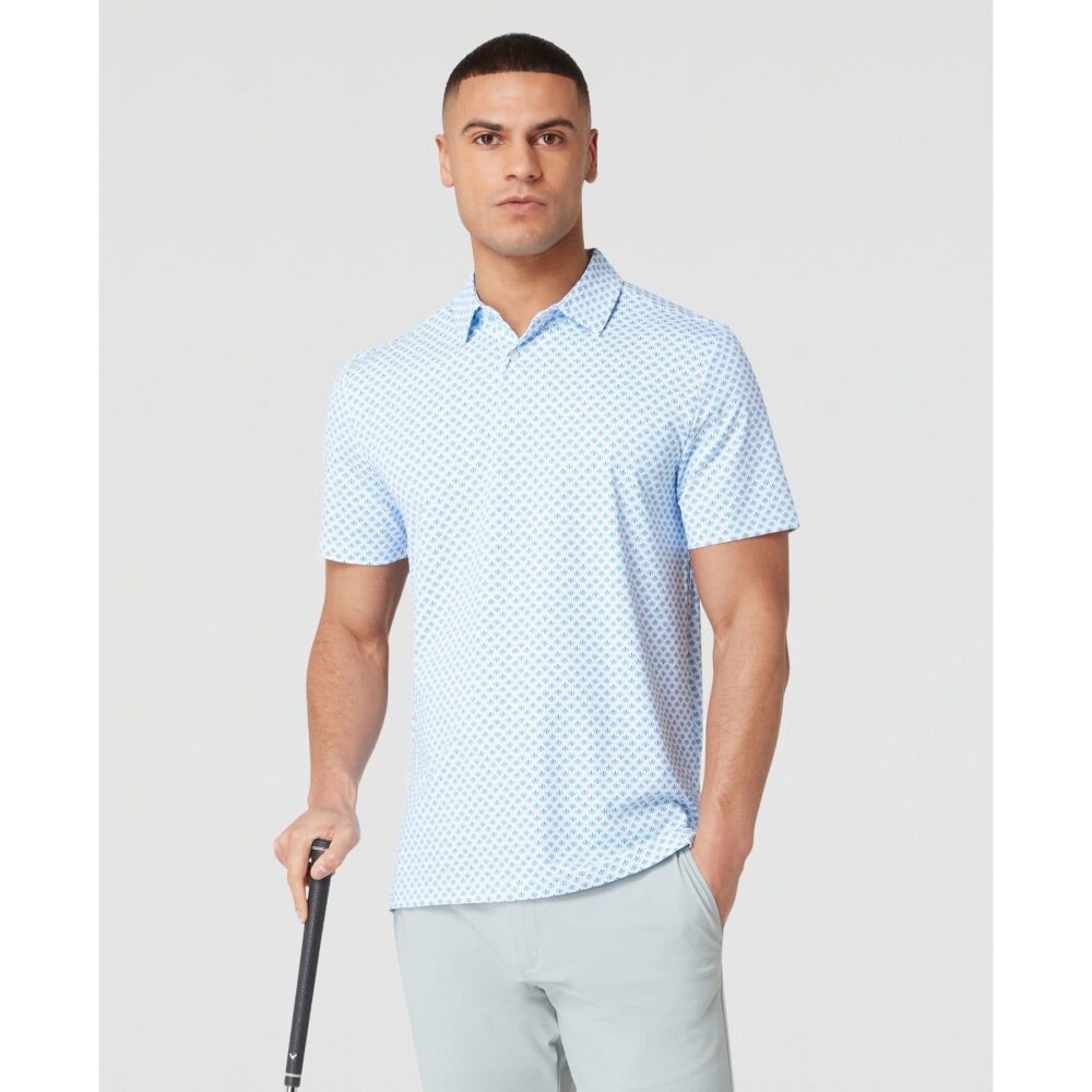 Original Penguin Retro Geo Print Polo - French Blue - Image 2