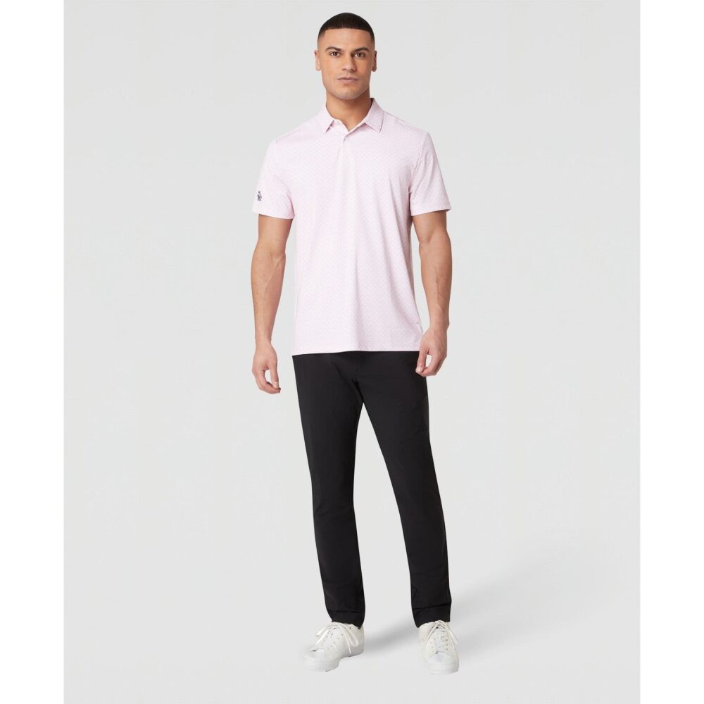 Original Penguin Retro Geo Print Polo - Charm Pink - Image 4