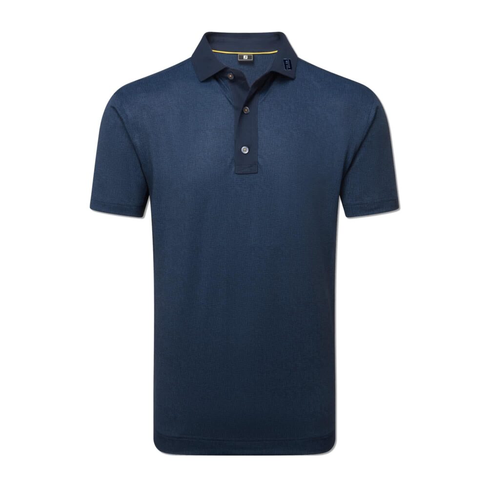 Footjoy 25 Etched Texture Print Lisle Polo - Navy