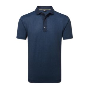 Footjoy 25 Etched Texture Print Lisle Polo - Navy