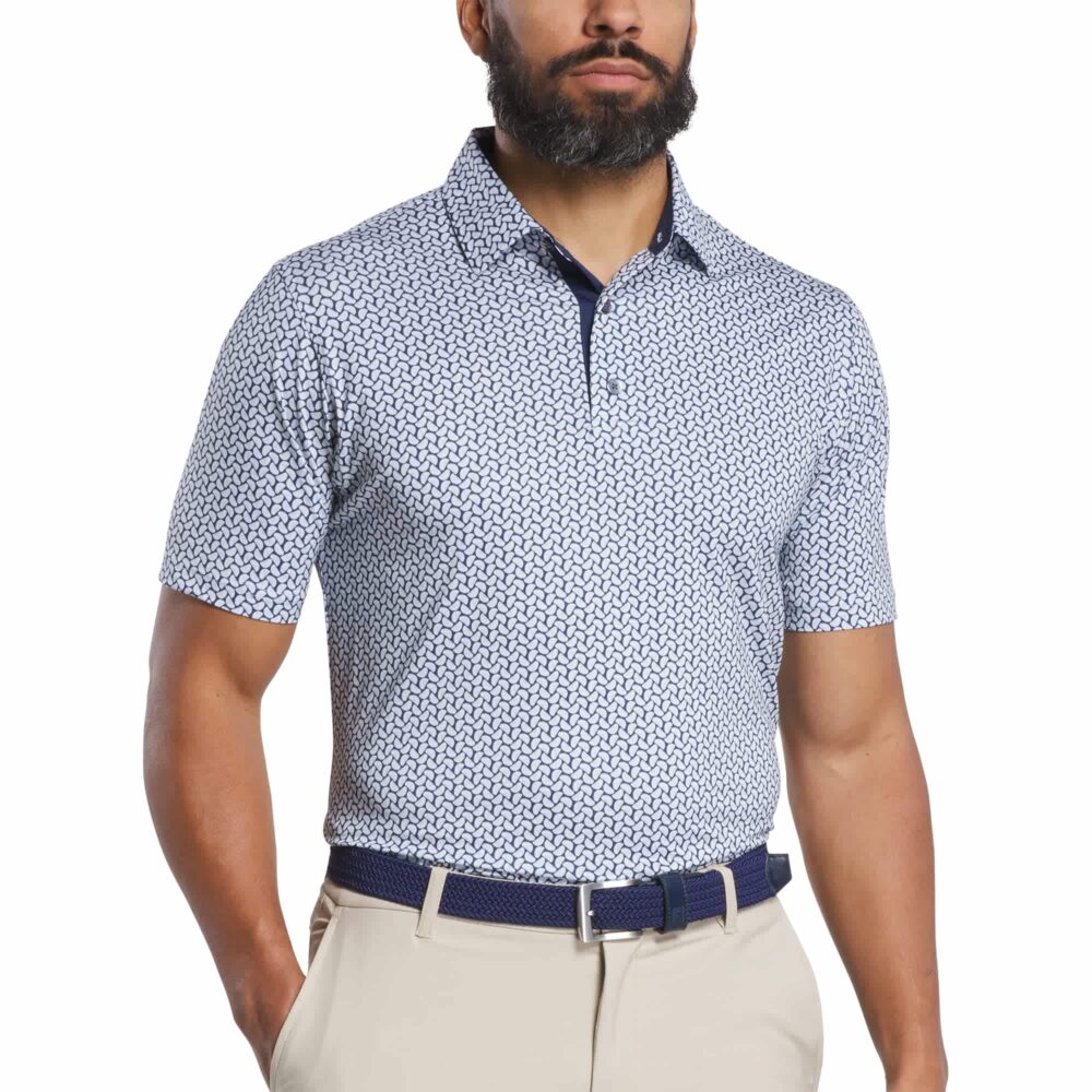 Footjoy 25 Citrus Print Polo - White / Navy - Image 2