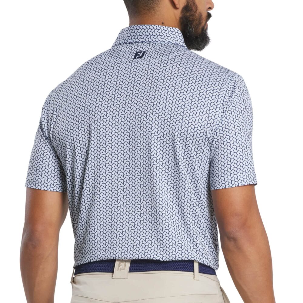 Footjoy 25 Citrus Print Polo - White / Navy - Image 3
