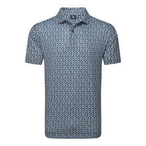 Footjoy 25 Floral Sketch Print Lisle Polo - White / Navy