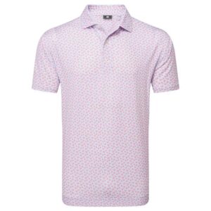 Footjoy 25 Flower Sketch Print Lisle Polo - Pink Lemonade