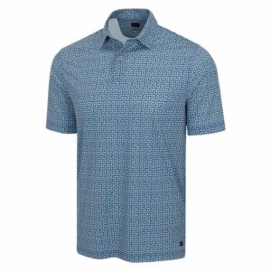 Greg Norman Great White Mosiac Ultra Stretch Polo - Deep Blue