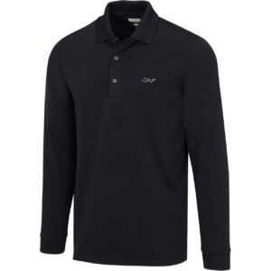 Greg Norman Long Sleeve Pique Polo - Black