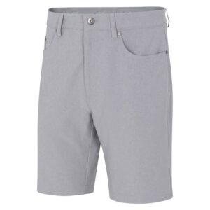 Greg Norman Microlux 5-Pocket Heathered Short - Sterling Heather