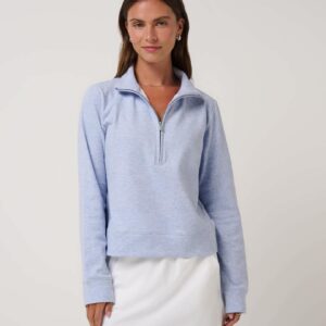 Travis Mathew Women's Cloud 1/2 Zip - Heather Kentucky Blue